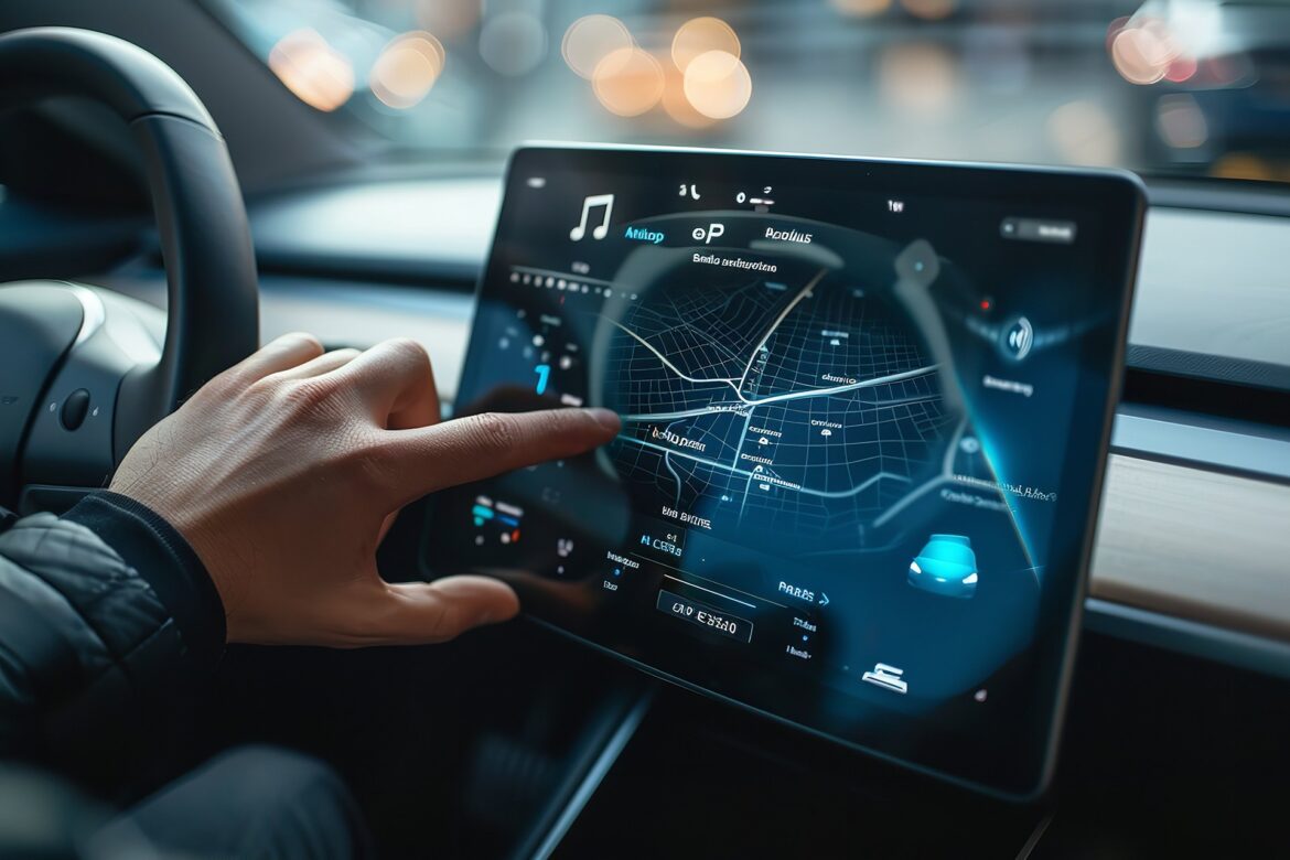 A man turning on the car’s eco system, Generative AI.